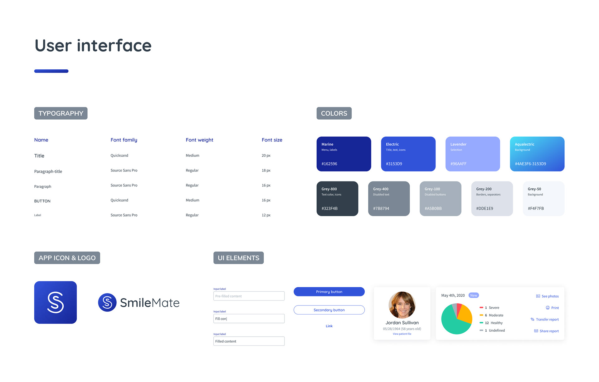 SmileMate - User interface