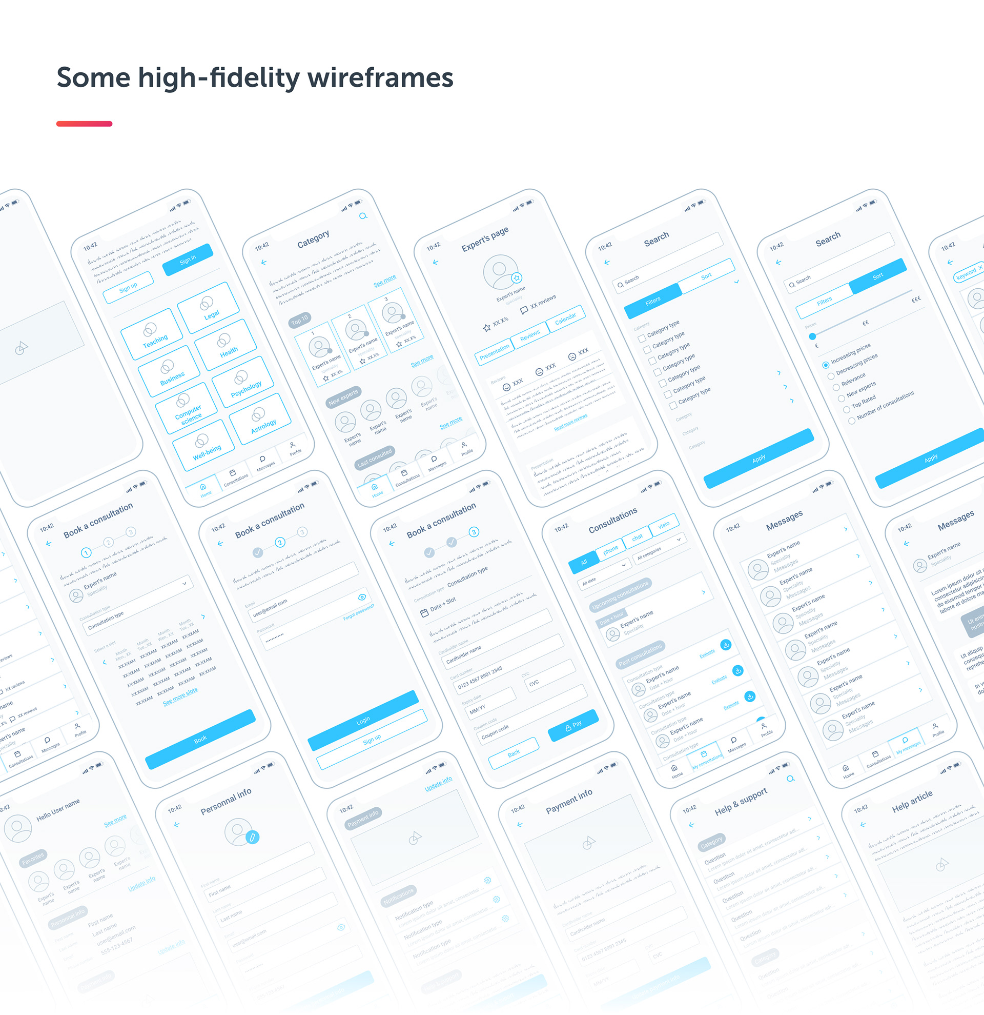 Wengo - Wireframes